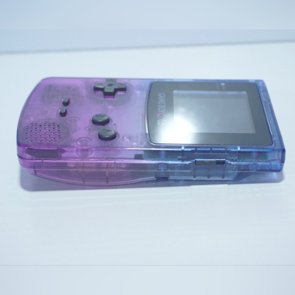 Clear Blue Purple Gameboy Color GBC Handheld Console with IPS Backlit LCD Screen - Picture 8 of 8